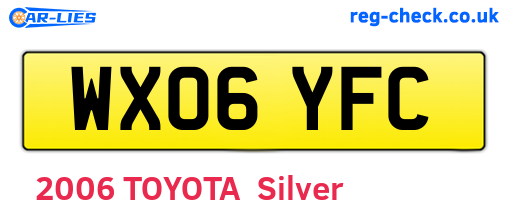WX06YFC are the vehicle registration plates.