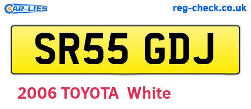 SR55GDJ are the vehicle registration plates.
