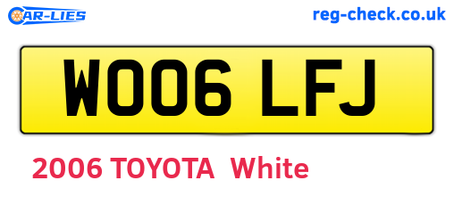 WO06LFJ are the vehicle registration plates.