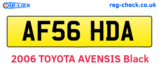 AF56HDA are the vehicle registration plates.