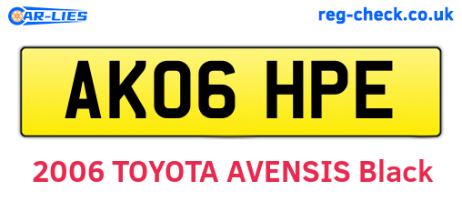 AK06HPE are the vehicle registration plates.