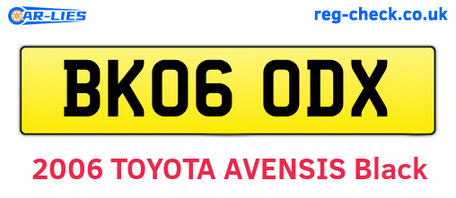 BK06ODX are the vehicle registration plates.