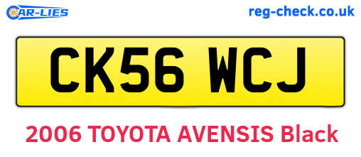 CK56WCJ are the vehicle registration plates.