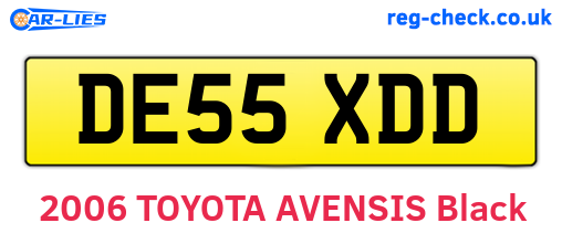 DE55XDD are the vehicle registration plates.
