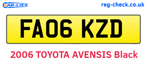 FA06KZD are the vehicle registration plates.