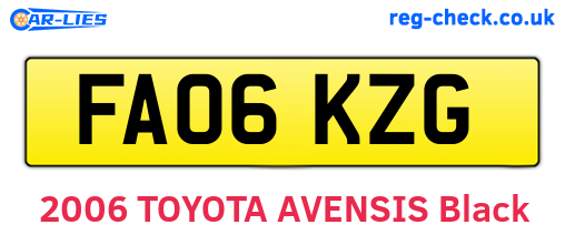 FA06KZG are the vehicle registration plates.