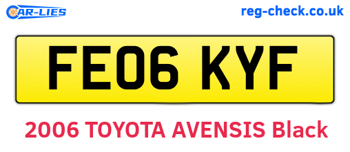 FE06KYF are the vehicle registration plates.