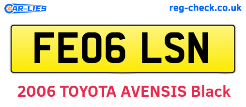 FE06LSN are the vehicle registration plates.