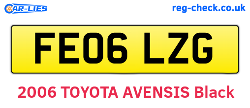 FE06LZG are the vehicle registration plates.