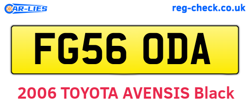 FG56ODA are the vehicle registration plates.