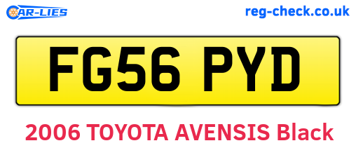 FG56PYD are the vehicle registration plates.