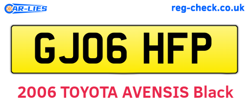 GJ06HFP are the vehicle registration plates.
