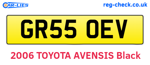 GR55OEV are the vehicle registration plates.