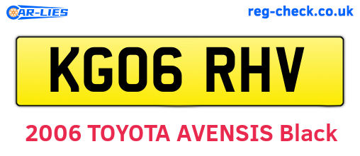 KG06RHV are the vehicle registration plates.