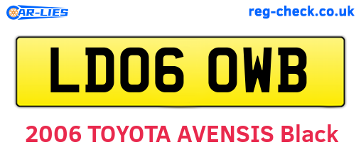LD06OWB are the vehicle registration plates.