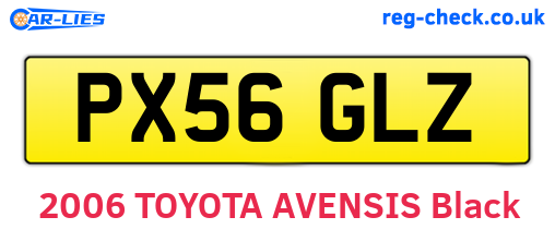 PX56GLZ are the vehicle registration plates.