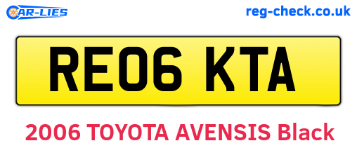 RE06KTA are the vehicle registration plates.