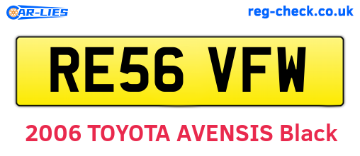 RE56VFW are the vehicle registration plates.