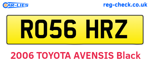 RO56HRZ are the vehicle registration plates.