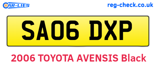 SA06DXP are the vehicle registration plates.