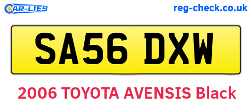 SA56DXW are the vehicle registration plates.