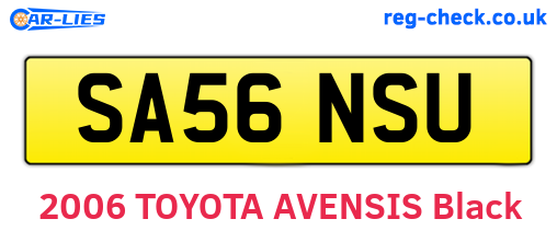 SA56NSU are the vehicle registration plates.