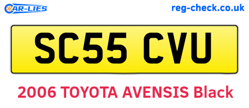SC55CVU are the vehicle registration plates.