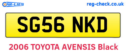 SG56NKD are the vehicle registration plates.