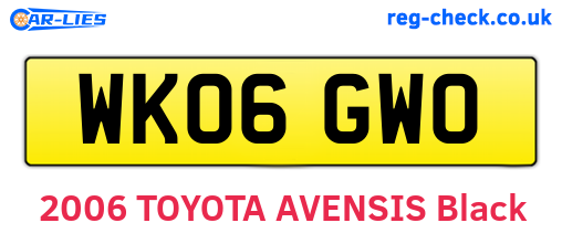 WK06GWO are the vehicle registration plates.