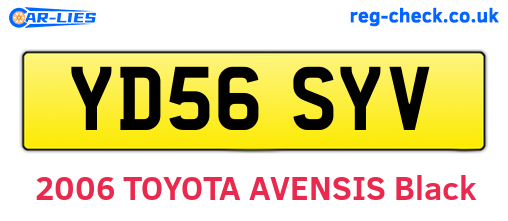 YD56SYV are the vehicle registration plates.
