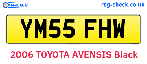 YM55FHW are the vehicle registration plates.