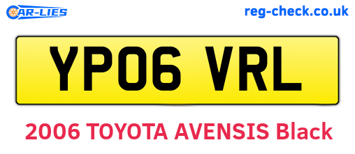 YP06VRL are the vehicle registration plates.