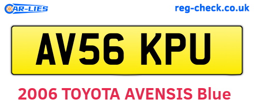 AV56KPU are the vehicle registration plates.