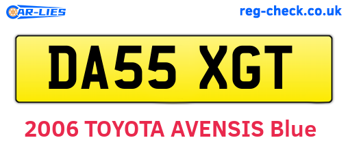 DA55XGT are the vehicle registration plates.