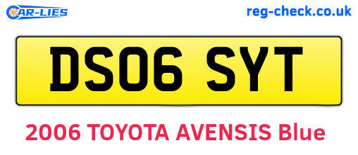 DS06SYT are the vehicle registration plates.