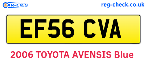 EF56CVA are the vehicle registration plates.