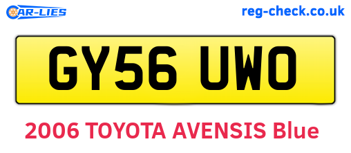 GY56UWO are the vehicle registration plates.
