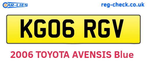 KG06RGV are the vehicle registration plates.