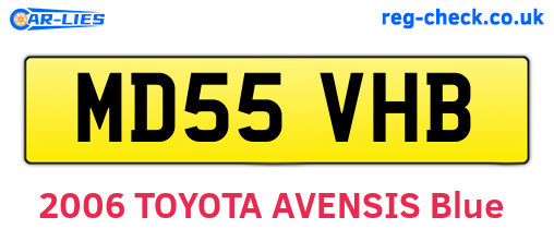 MD55VHB are the vehicle registration plates.