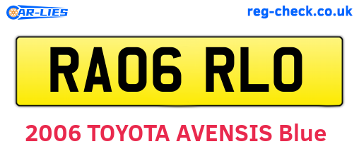 RA06RLO are the vehicle registration plates.
