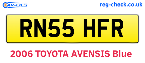 RN55HFR are the vehicle registration plates.