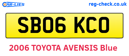 SB06KCO are the vehicle registration plates.