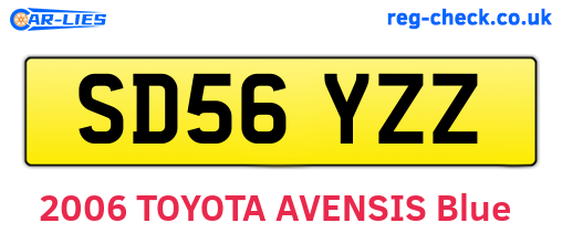 SD56YZZ are the vehicle registration plates.