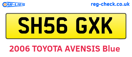SH56GXK are the vehicle registration plates.