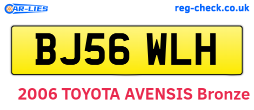 BJ56WLH are the vehicle registration plates.