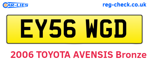 EY56WGD are the vehicle registration plates.