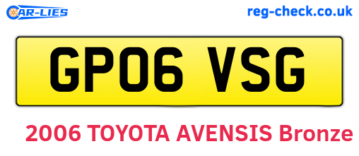 GP06VSG are the vehicle registration plates.