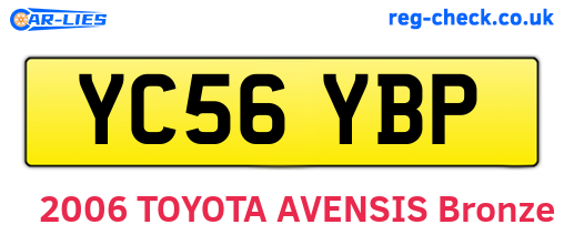 YC56YBP are the vehicle registration plates.