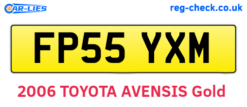 FP55YXM are the vehicle registration plates.