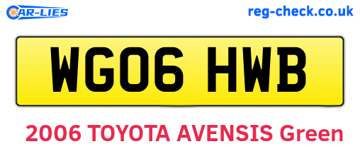 WG06HWB are the vehicle registration plates.